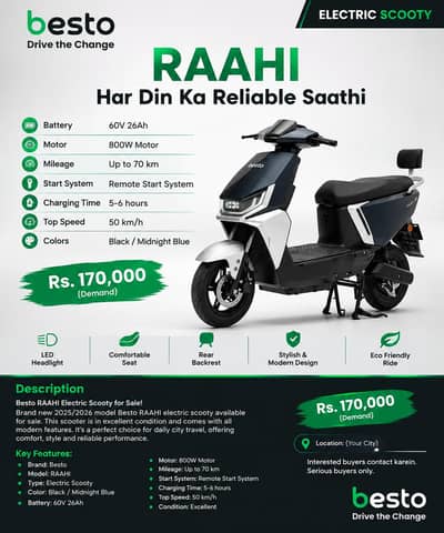 Besto RAAHI Electric Scooty for Sale!