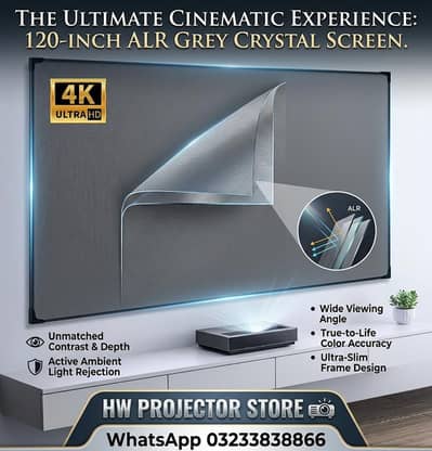 120inch ALR Grey Crystal Projector Screen  Projector