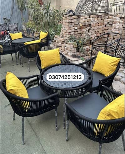 Rope Dining Set Outdoor Cafe Furniture
