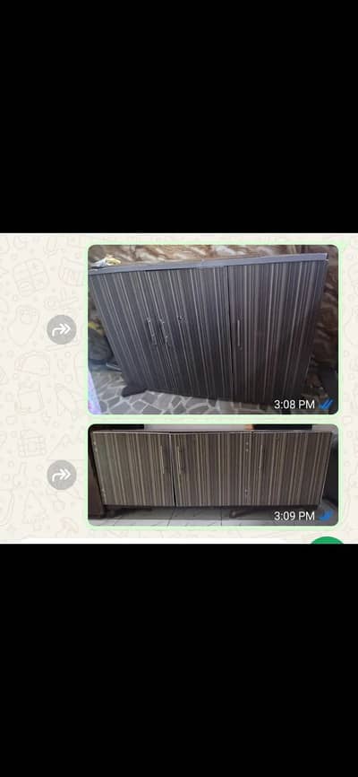 2-Piece Wooden Wardrobe | 3-Door Almari | Large Size