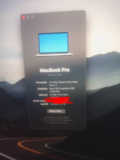 MacBook pro 2017.  Touch Bar