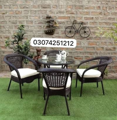 Rattan Jaali Chairs Set Garden Furniture