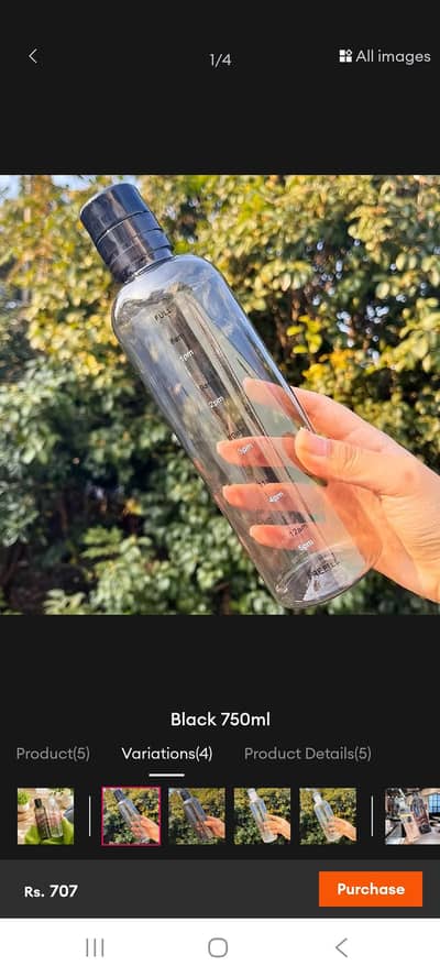 500ML750ML Transparent water bottles for men and women Gym boys girls