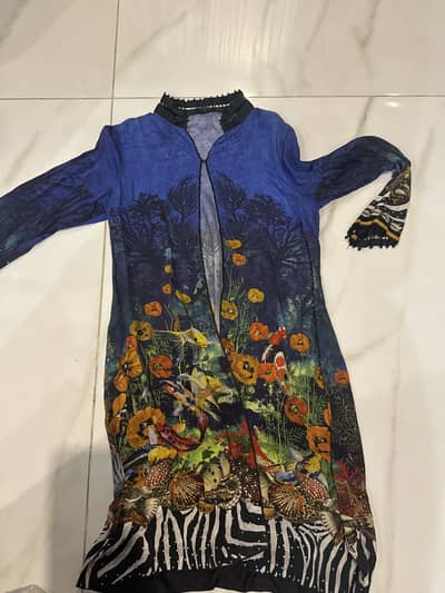 Sapphire Blue Silk jacket Small Size