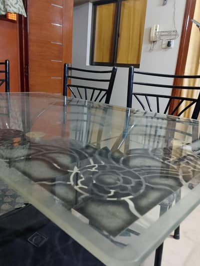 6 Seater Glass Dining Table with 6 Chairs –