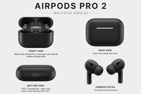Airpods Pro 2nd Generation - Black Matte Color - Brand New Box Pack