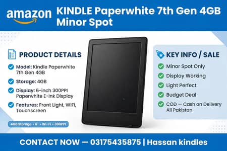 Amazon Kindle 7 generation Paperwhite 4gb minor spot