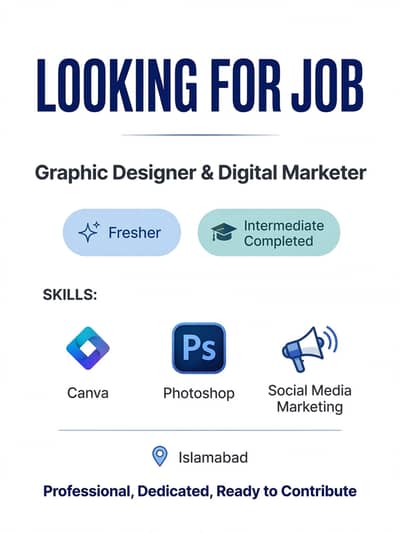 Job wanted in Islamabad