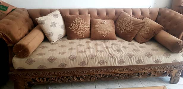 wooden carved sofa set