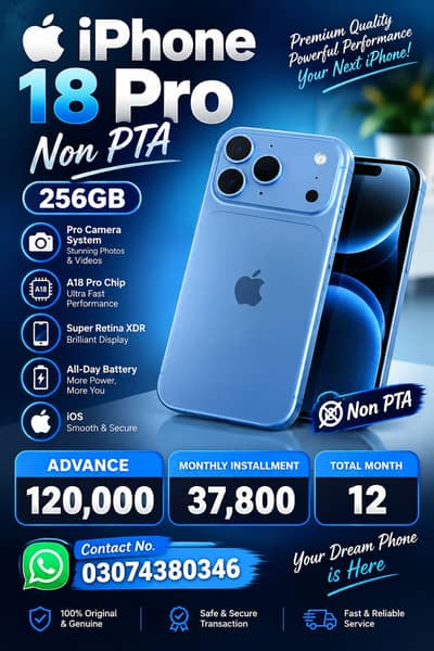 Apple iPhone 18 Pro Max Non Pta On Easy Monthly Installment