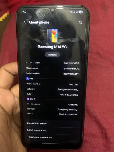 Non-PTA Samsung M 14 5g Urgent Sale