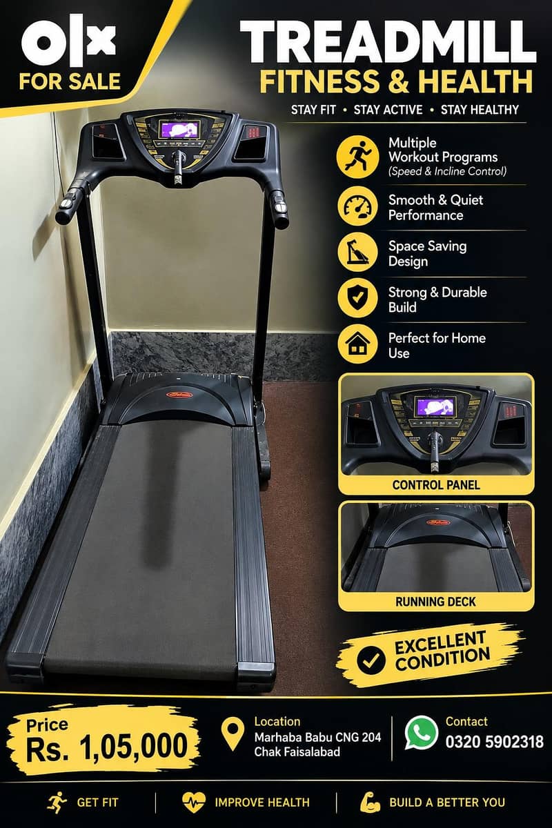 Treadmill for Sale – Excellent Condition 0