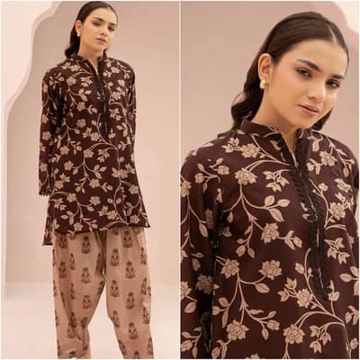 Zelbury Stitched 3-Piece Lawn Suit, women cloth Dress