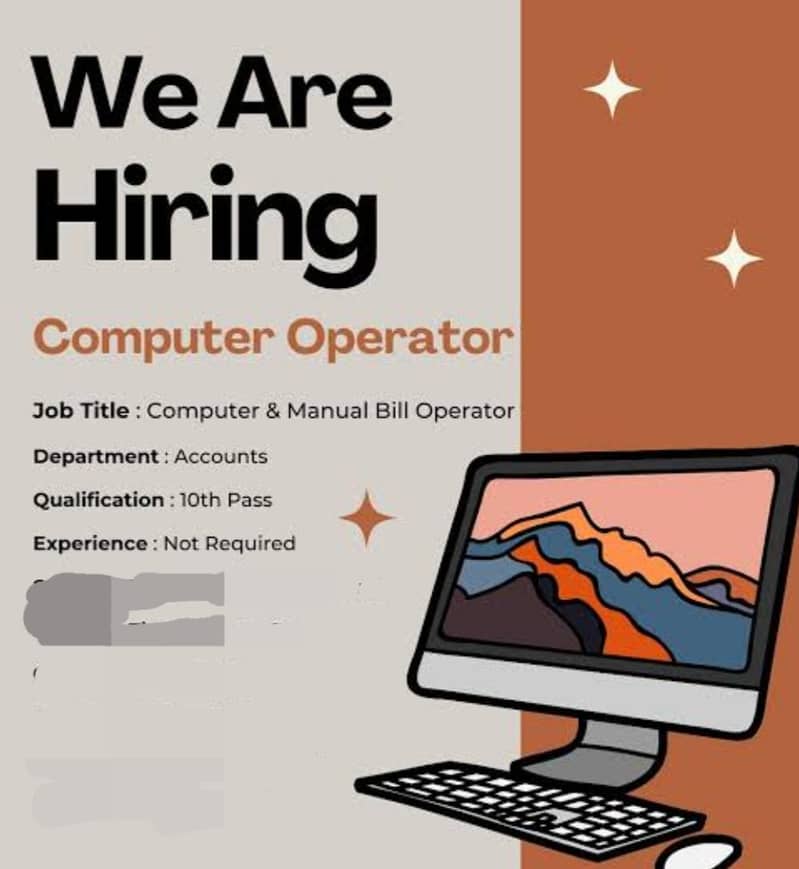 Retail Store Computer Operator Required 0