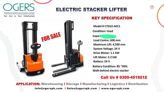 Electric Stacker 1.4 ton for sale
