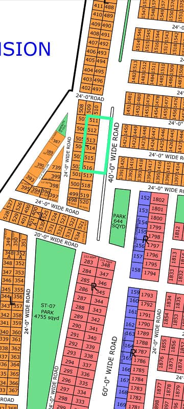 40 FEET ROAD FACING PLOT FOR SALE AT OLD/ EXECUTIVE EXTENSION BLOCK NTR-01 WITH MAP AND TRANSFER