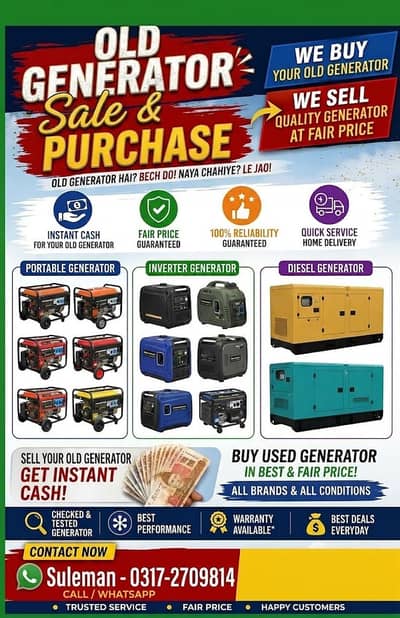 We Buy Old, Dead & Scrap Generators - | Best Price Offer