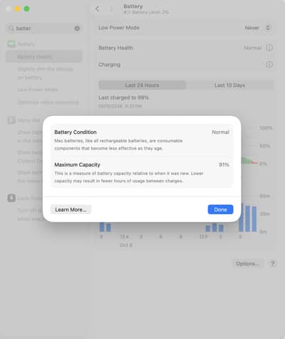 MacBook Pro 14 M3 (Nov 2023) 8GB/512GB — 91% battery, 170 cycles, Norm