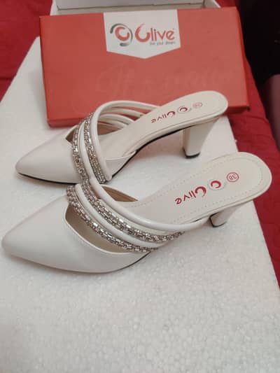 Clive Fancy Rhinestone Mules / Block Heels - Size 38