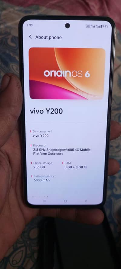 Vivo Y200 8+8 256Gb oficail mobail bilkul brand new conditin
