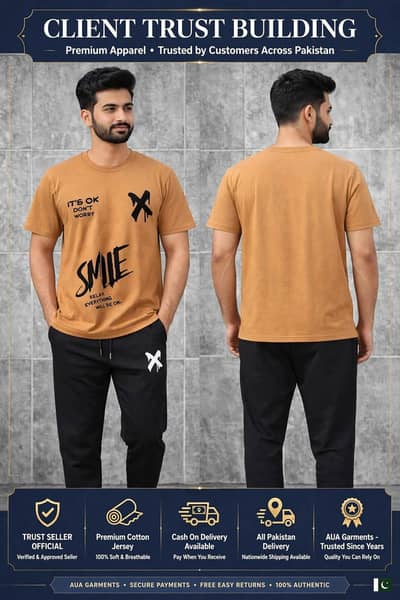 SMILE Tracksuit Mustard - Premium Quality - COD