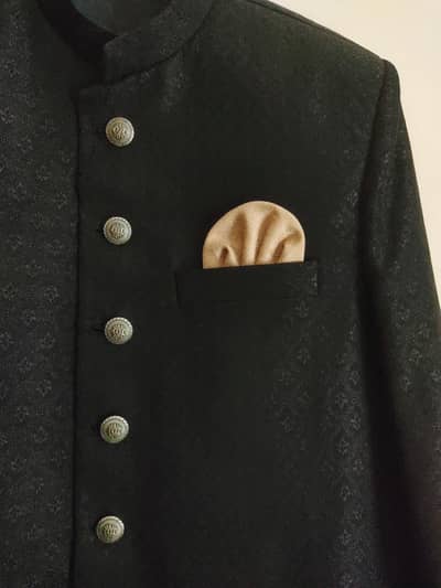 Sherwani Premium Black- Men Formal Dress