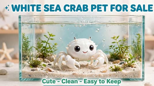 Rare White Crab Pet - Medium Size - Healthy Active