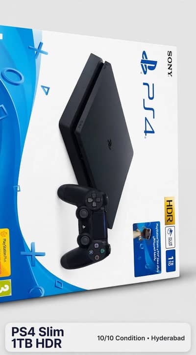 PS4 Slim 1TB HDR - 10/10 Condition - Complete Box - Hyderabad