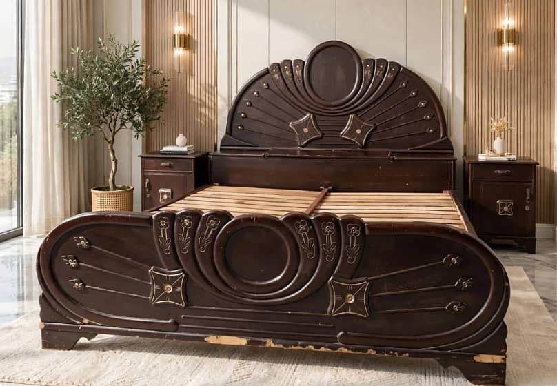 Double Bed with side Table 1
