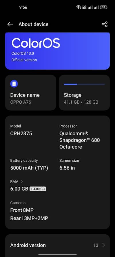 OPPO A76