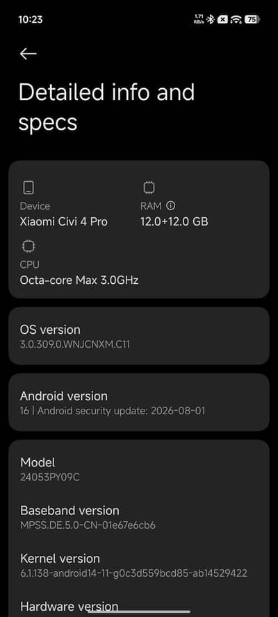 Xiaomi Civi 4 Pro snapdragon 8 gen 3 12+12/512 vip approved ho jyea ga
