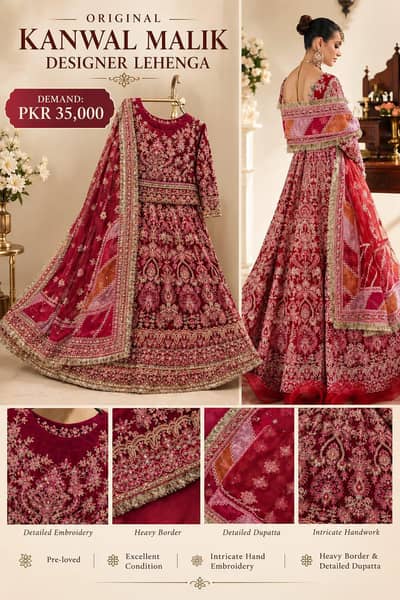 Original KANWAL MALIK bridal lehenga/ preloved