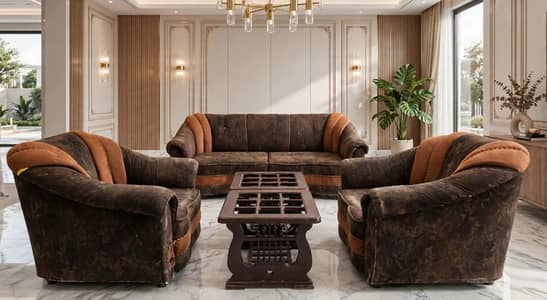 Sofa Set 3 Seter + 1+1 Seter 2 Tables