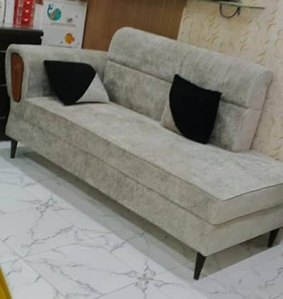 Modern Gray White 2 seater New Devan style with 2 cousion