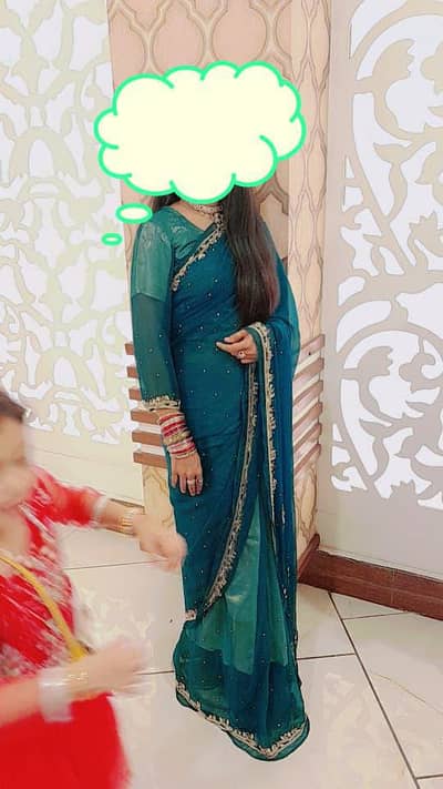 hand made work saree