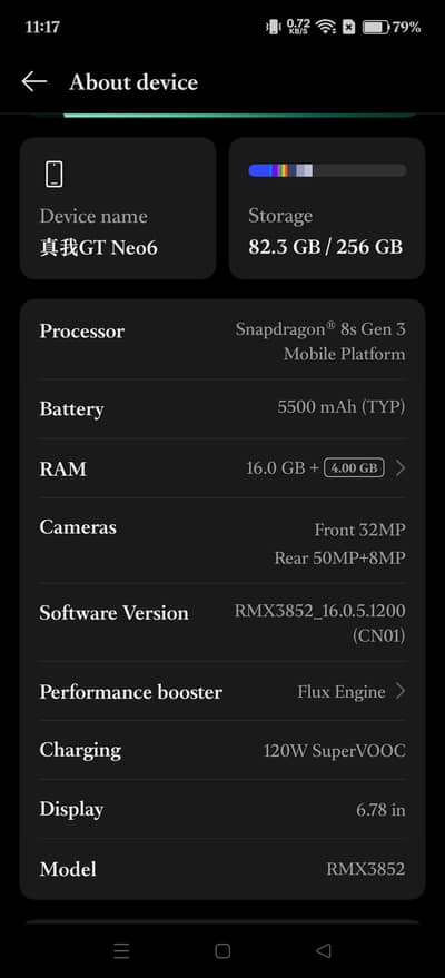 Realme GT neo6 non PTA 16/256
