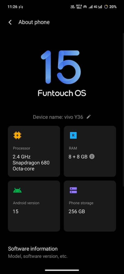 Vivo Y36 8 256 with all accessories with box