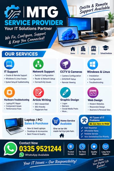 IT Support & Troubleshooting – Onsite & Remote Support