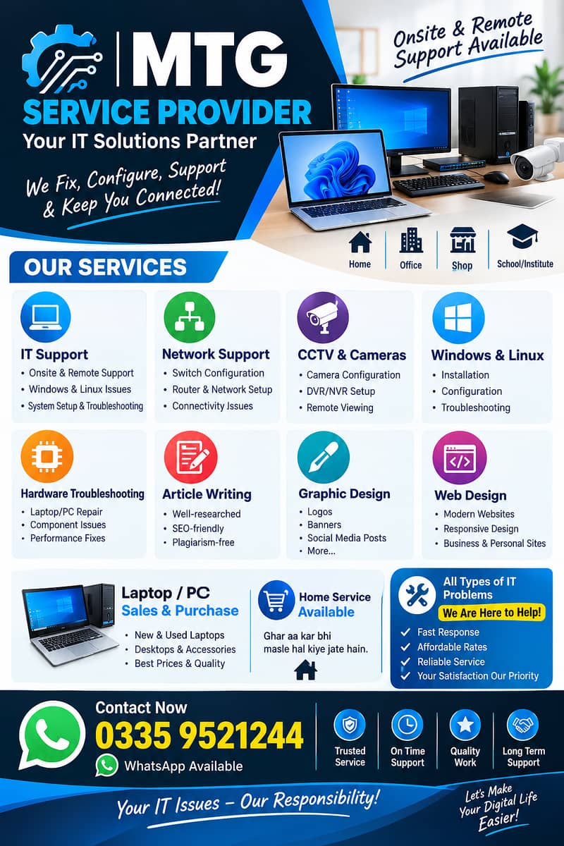 IT Support & Troubleshooting – Onsite & Remote Support 0