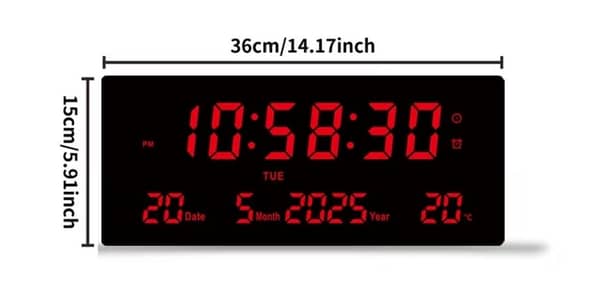 Digital wall clock 15-inch