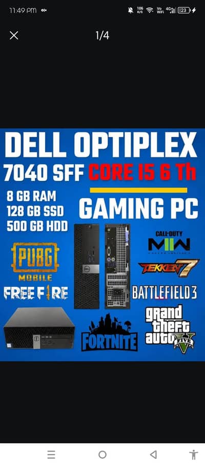 Intel Core i5 6th gen Gaming/Office PC-8gb ram 120gb ssd 500gb Hdd