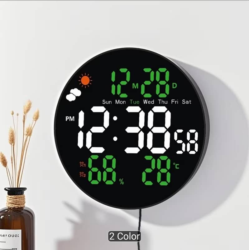 digital wall clock 10-inch 0