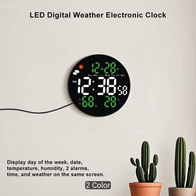 digital wall clock 10-inch 2