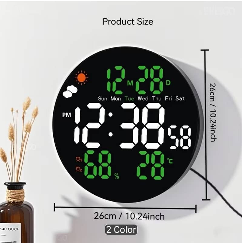 digital wall clock 10-inch 4