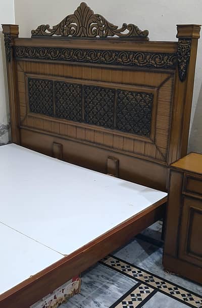 solid wood bed side table dressing wardrobe complete set urgent sale