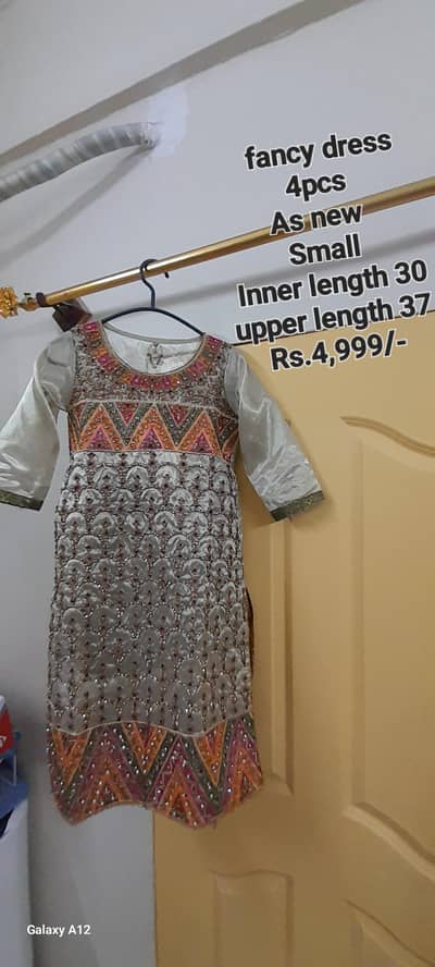 Embroidered Fancy Dress – 4 Pcs, Small Size