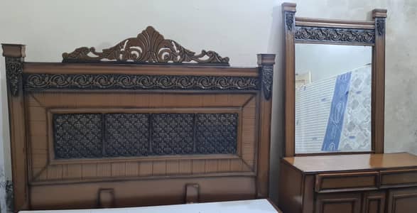 solid bed set for sale bed side table dressing almari jahaiz furniture
