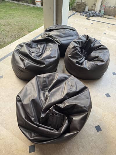 4 XL Premium Leatherette Bean Bags - Single also available