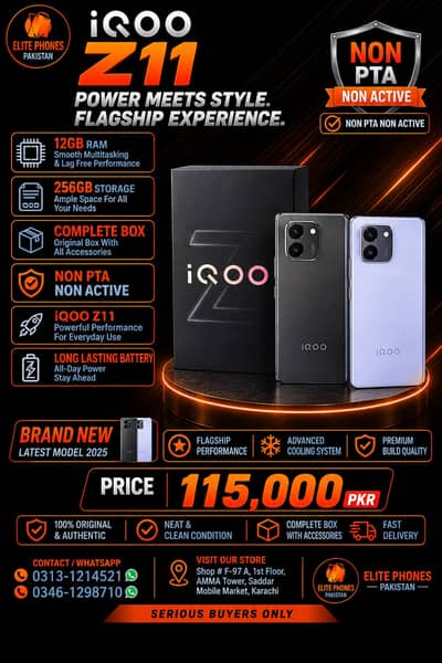 iQOO Z11 12GB 256GB | non PTA non active | complete box | brand new