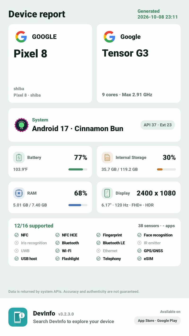 Google Pixel 8 7